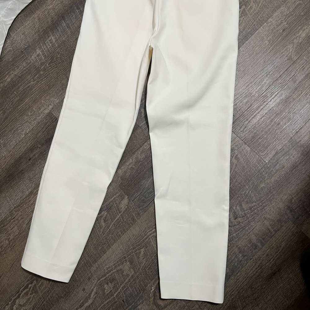 ST. JOHN Cream tapered leg Trouser dress pants - Picture 3 of 12